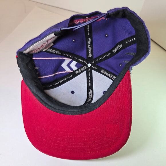 Toronto Raptors Mitchell & Ness Snapback Hat Purple Red Script Dinosaur Logo NBA - Picture 6 of 16